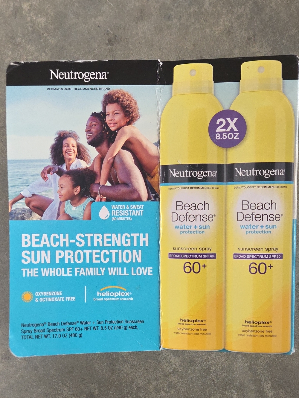 Neutrogena Beach Defense SPF 60+ Yellow Sunscreen Spray Twin Pack